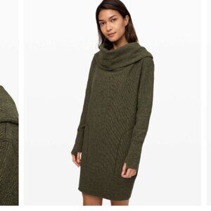 Lululemon Along the Way Dress - Heathered Dark Olive- Size S